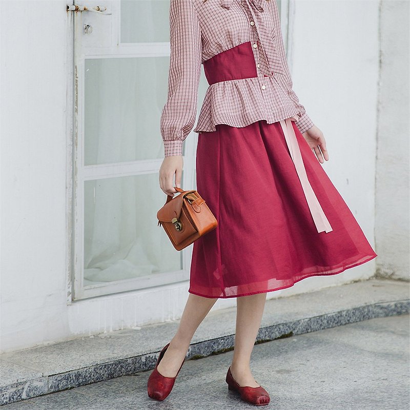[Clear Products] Anne Chen Skirt Autumn And Winter New Temperament High Waist Waist Thin Short Dress Women 9653 - กระโปรง - วัสดุอื่นๆ 