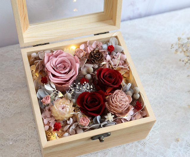Gift Box C05 Eternal Flower, Small Wooden Boxes For Flower Arrangements