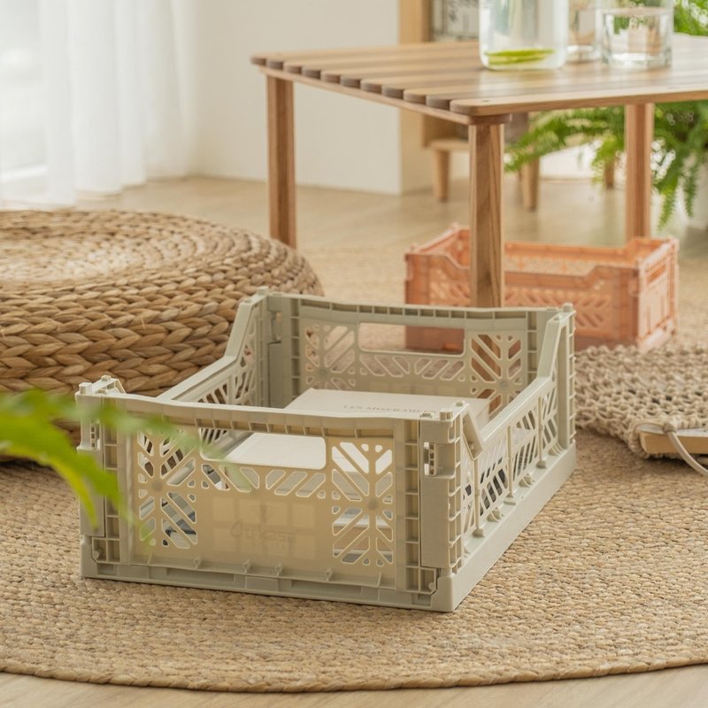 トルコAykasa折りたたみ式収納バスケット（M）-ライトグレー - 収納用品 - プラスチック 