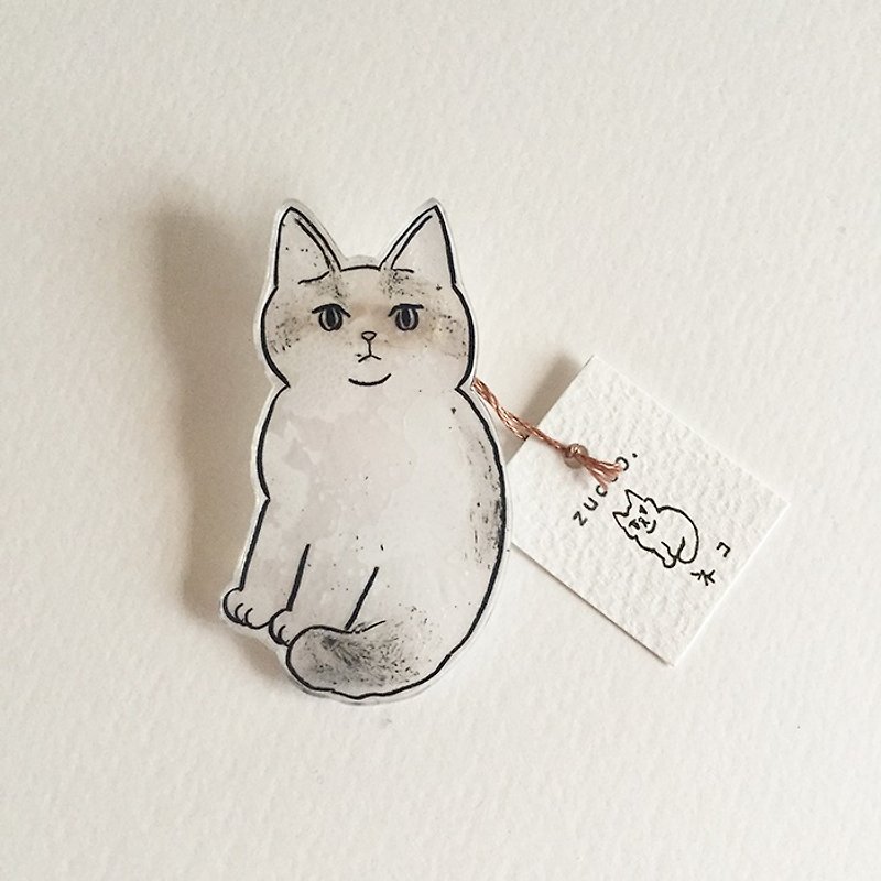 Prabang brooch of your big-eared cat - เข็มกลัด - กระดาษ ขาว