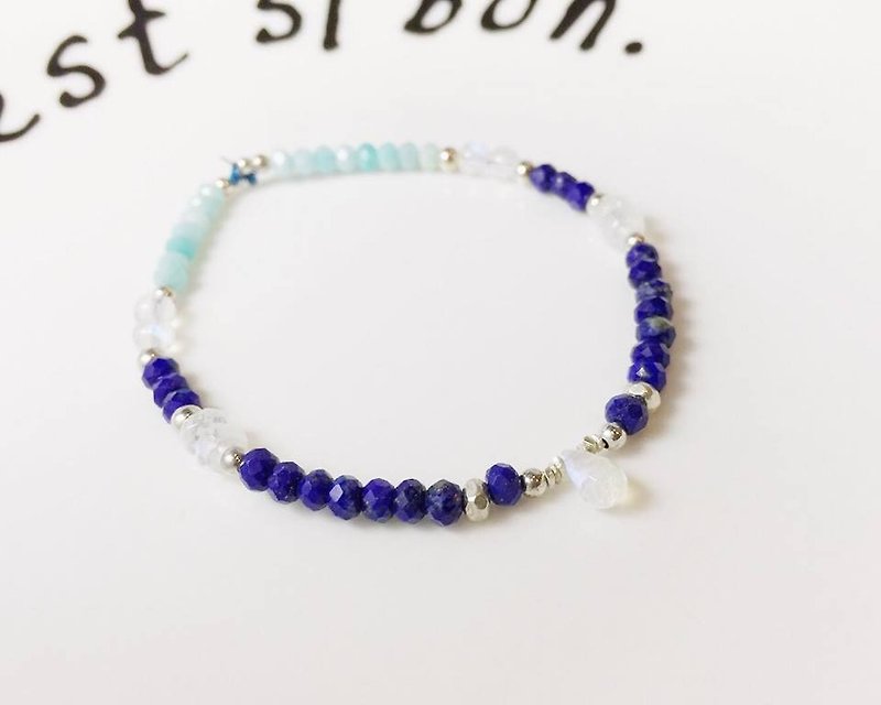 MH Sterling Silver Natural Stone Custom Series - Bracelets - Gemstone Blue