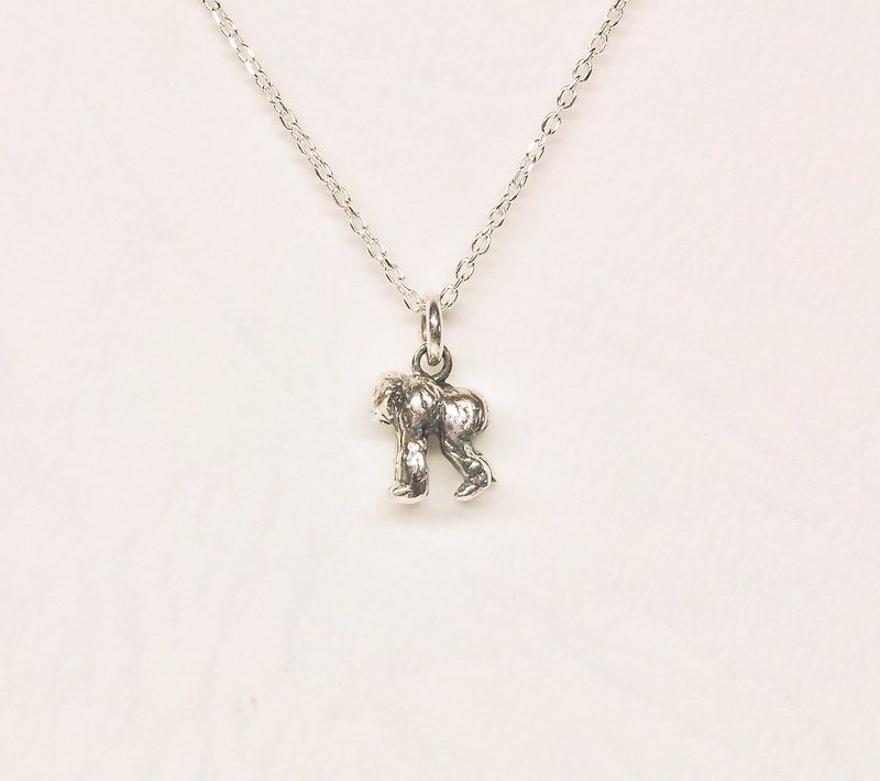 Ermao Silver[Animal Series─Mini Orangutan-Necklace] Silver - สร้อยคอ - เงิน สีเงิน