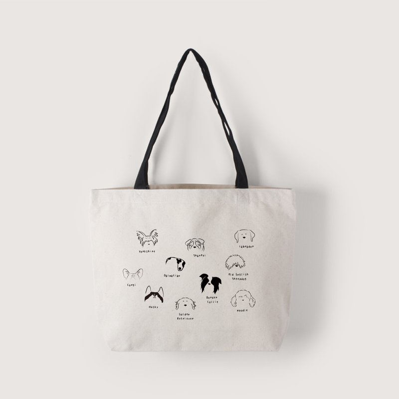 Dogs encyclopedia - Tote Bag - Handbags & Totes - Cotton & Hemp White