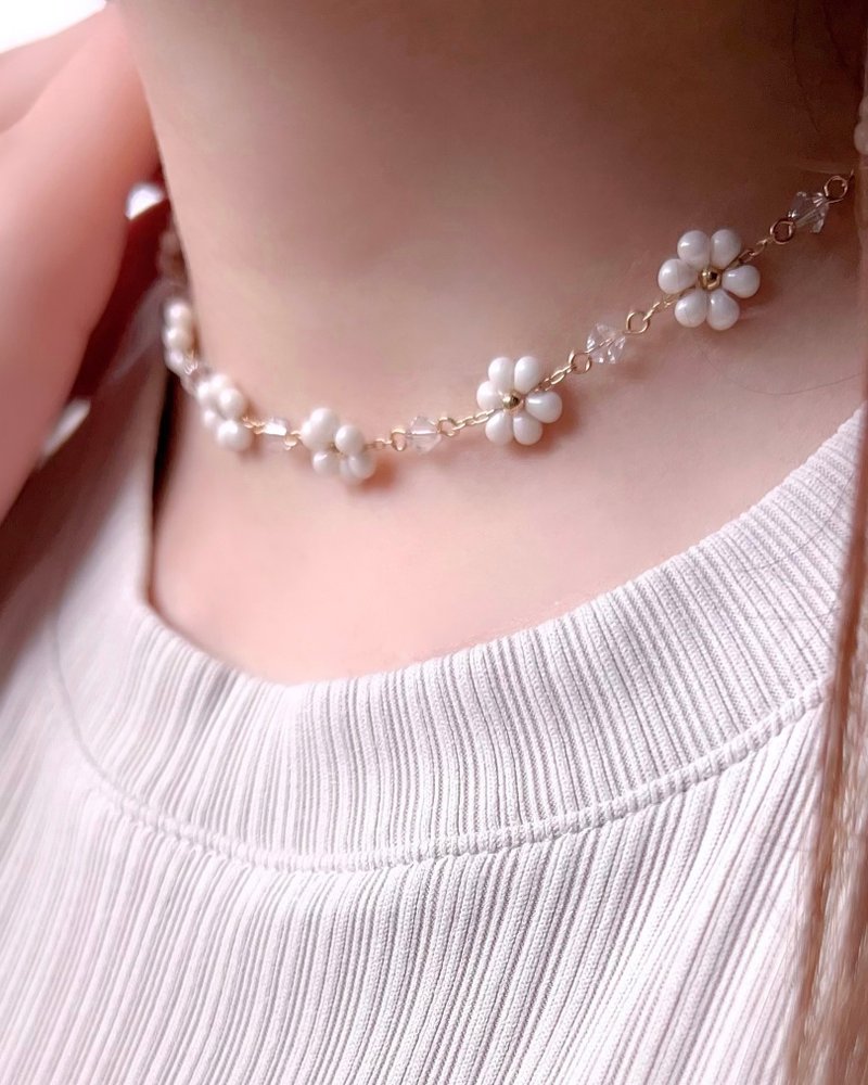 Miyuki 繁花串珠項鍊Choker【奧地利水晶】金款 - 項鍊 - 玻璃 多色