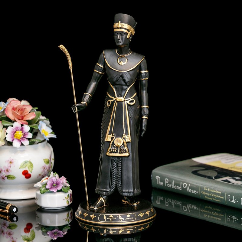 限量英國製 Wedgwood 埃及法老王玄武岩陶瓷雕像 雕塑收藏擺飾 - 擺飾/家飾品 - 瓷 