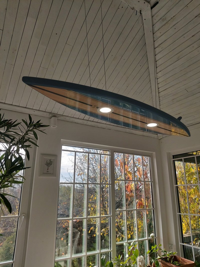 150 cm Surfboard shaped ceiling chandelier - Lighting - Wood Multicolor