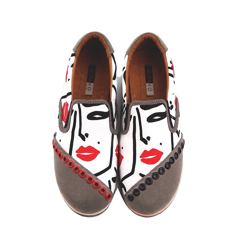 Pearl W1064 RedLips - Women's Casual Shoes - Cotton & Hemp Multicolor
