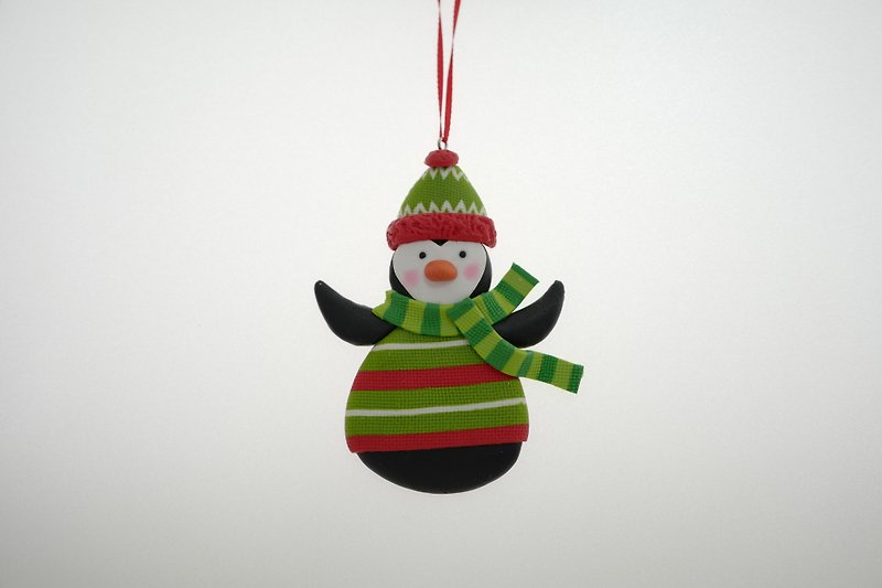 Christmas Penguin Charm - Charms - Pottery Green