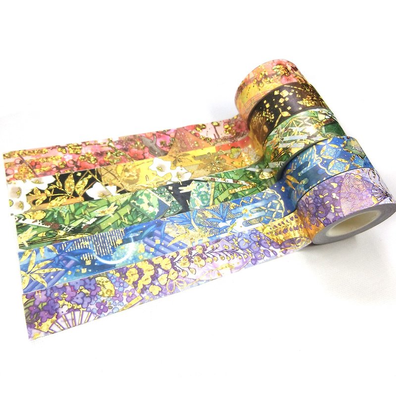 Goody Bag-Diamond Laser Foil Deposit-Hot Stamping Paper Tape-5pcs - มาสกิ้งเทป - กระดาษ หลากหลายสี