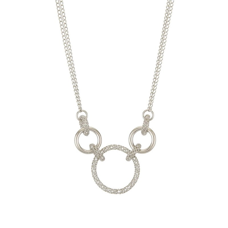 LUCIANO MILANO Heart-filled sterling silver necklace - สร้อยคอ - โลหะ สีเงิน