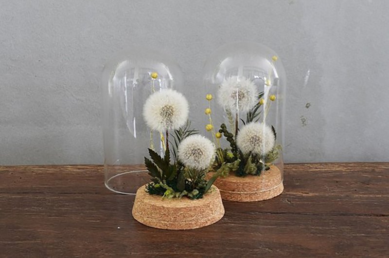 Mengtianya Dandelion Immortal Flower Glass Flower (Long) - Items for Display - Plants & Flowers White