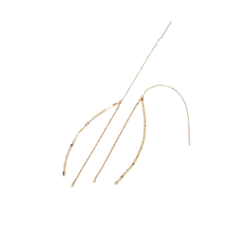 【sowi】chain earrings - ต่างหู - โลหะ สีทอง