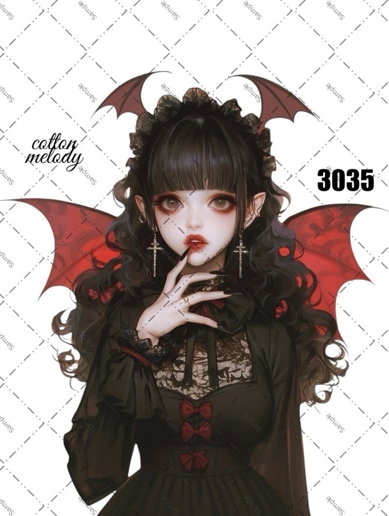 original sticker o.3035 人物ステッカー オリジナルステッカー cotton melody - 貼紙 - 紙 