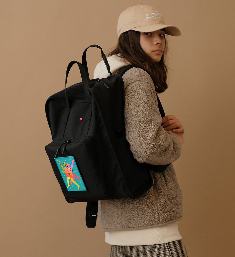Bastille/Green Happy Together Tatami Patch/Eco-Friendly/Fun/Water-Repellent - Laptop Bags - Polyester Black