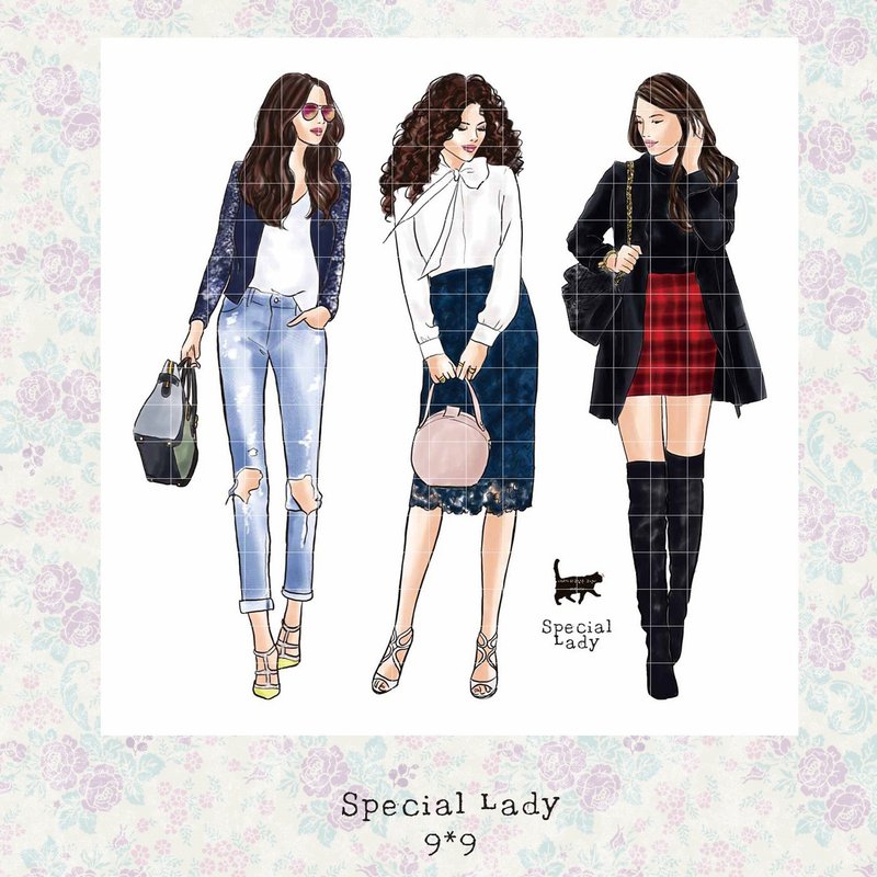 Special Lady (blue lion) (suyeon) person sticker girl sticker - Stickers - Paper Multicolor