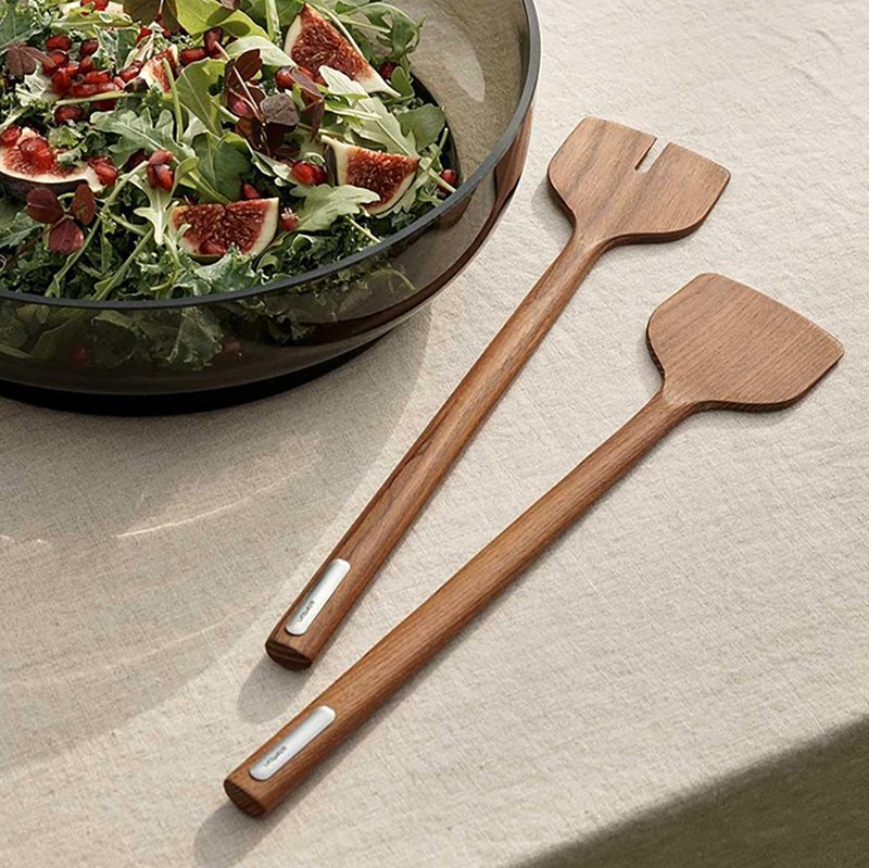 【Stelton】 Hoop沙拉叉匙組 - 刀叉/湯匙/餐具組 - 木頭 