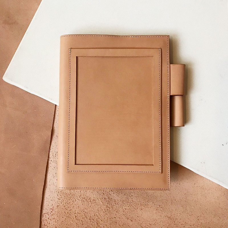 Muji B6 size leather slipcase _ _ _ light Brown postcard version - Notebooks & Journals - Genuine Leather Orange