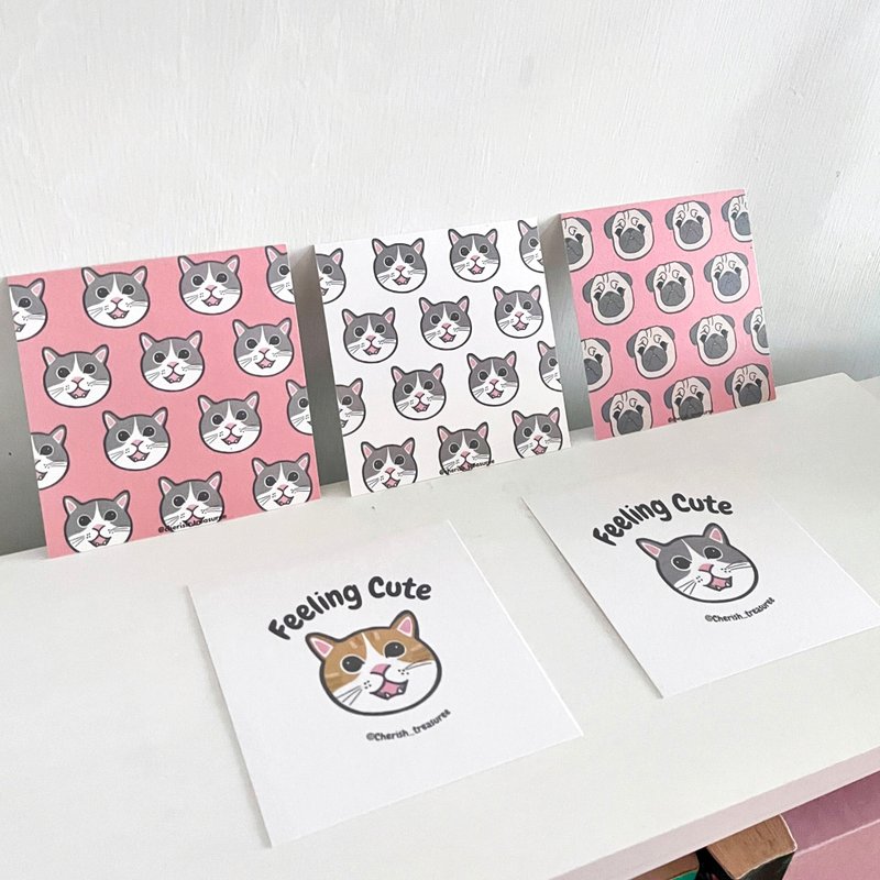 Customized cute version of pet-like face painting cards [package of 10 cards] - Customized Portraits - Paper 