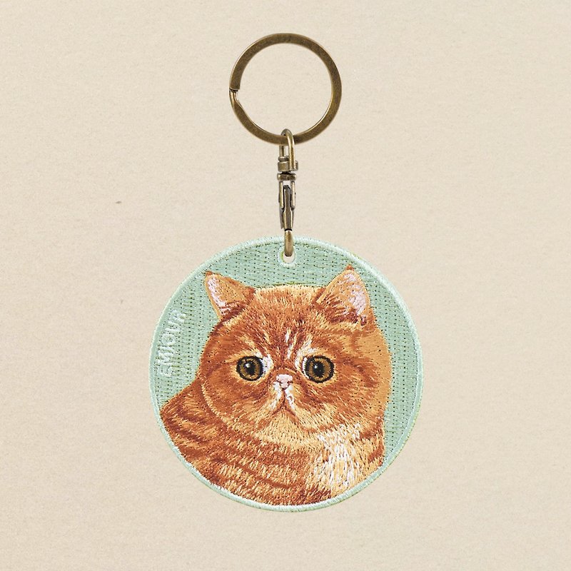 EMJOUR Reversible Embroidered Charm - Garfield | Real Embroidery - Charms - Thread Green