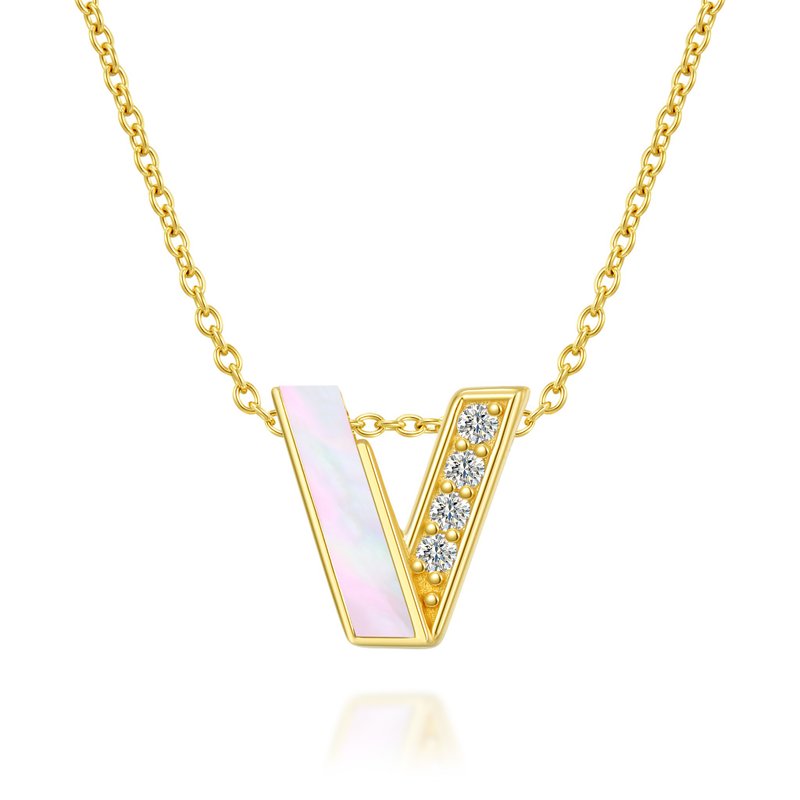 ABC Song Collection - V Necklace - Necklaces - Sterling Silver Gold