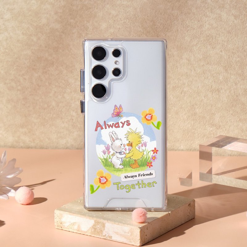 Suzy's Zoo Witzy and Lulla are connected heart to hand, anti-fall transparent SAMSUNG mobile phone case - เคส/ซองมือถือ - พลาสติก สีใส