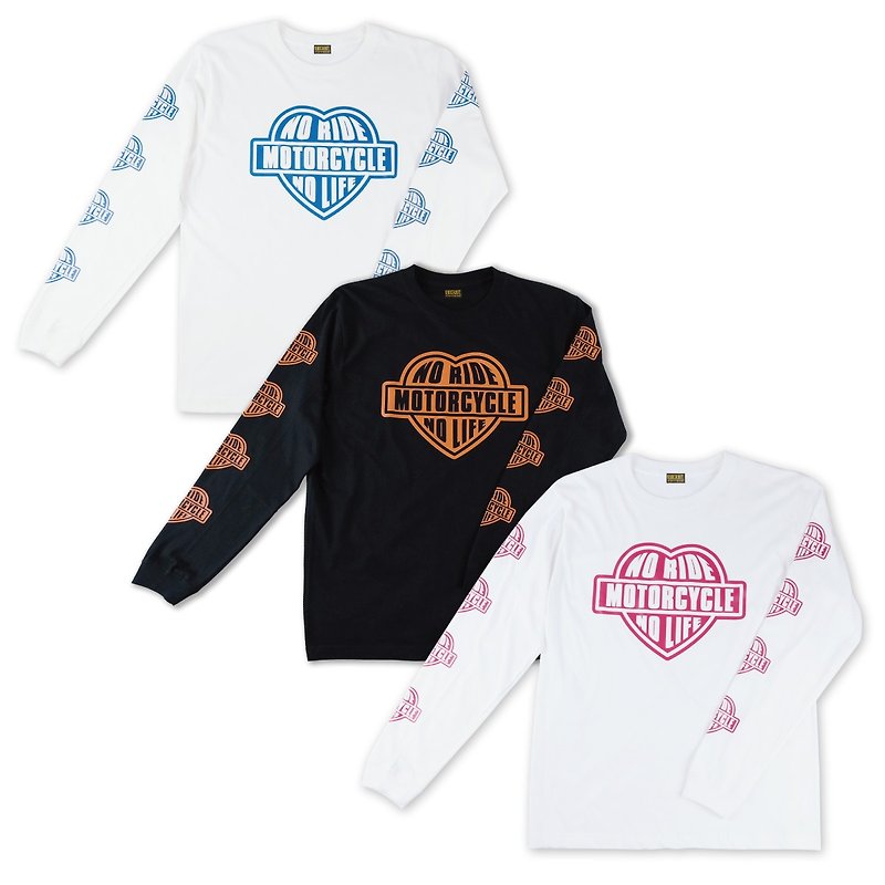 【Knockout】NO RIDE NO LIFE Long Sleeve Top Long Sleeve T-Shirt Cotton Made in Taiwan