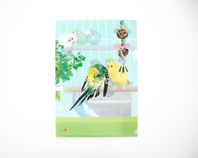 Clear File A5 Size Parakeet House - แฟ้ม - พลาสติก สีเขียว