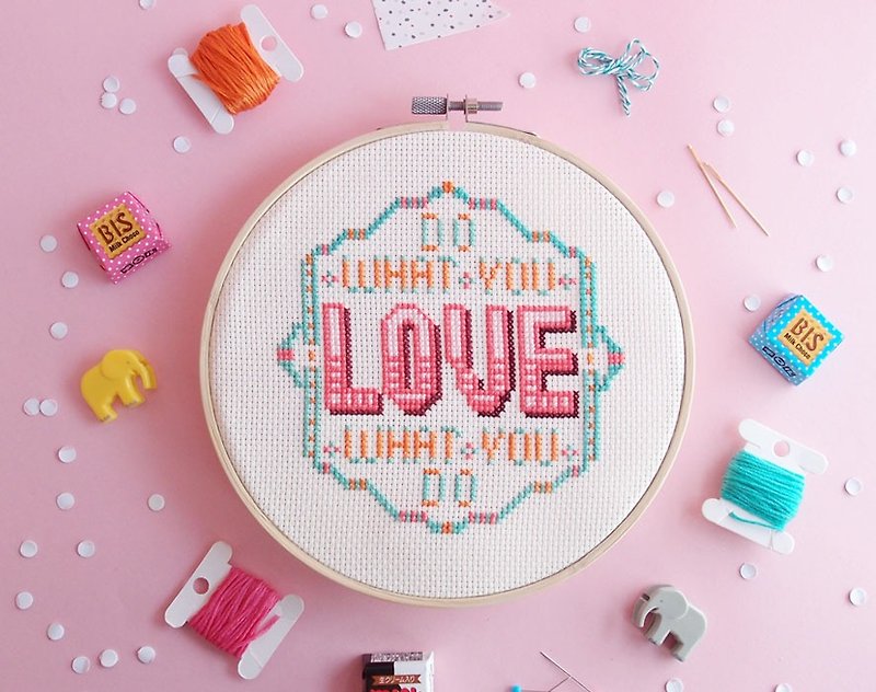Cross Stitch KIT - Do What You Love What You Do