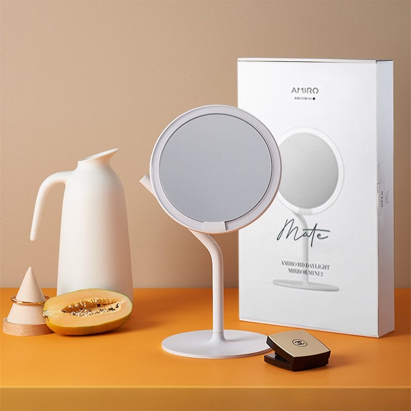 (加贈放大鏡) AMIRO Mate S系列LED高清日光化妝鏡-極簡白 美妝鏡 - 化妝掃/鏡子/梳子 - 其他材質 白色