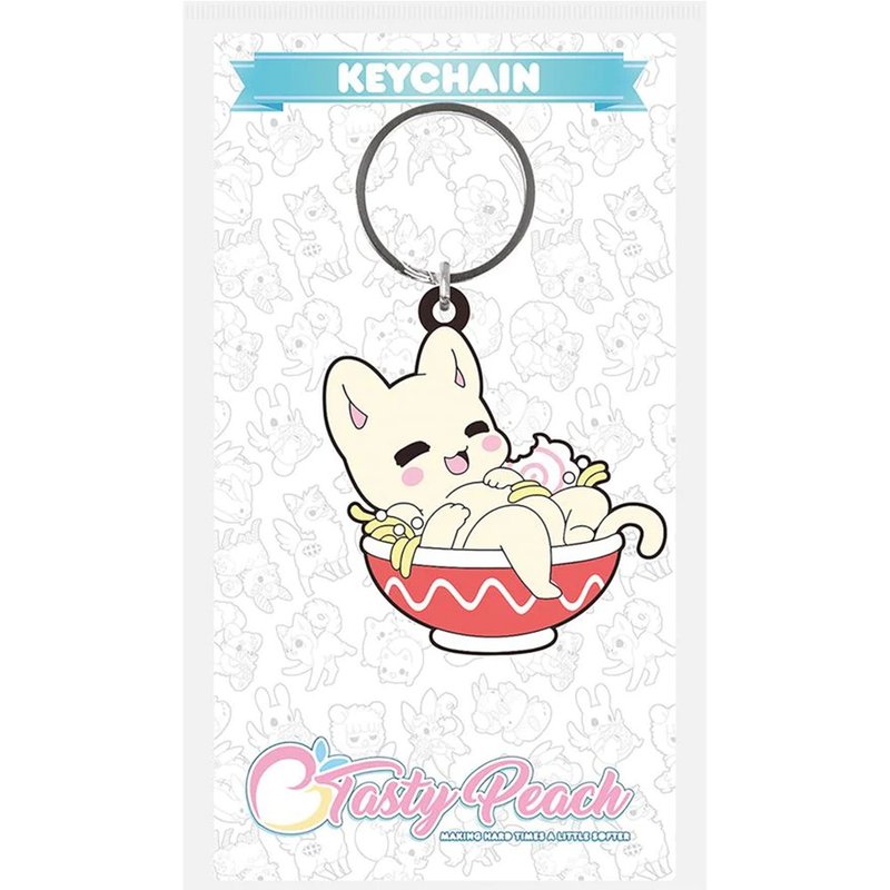 【Tasty Peach】烏冬貓鑰匙圈/Udon Kitty - 鑰匙圈/鑰匙包 - 橡膠 多色