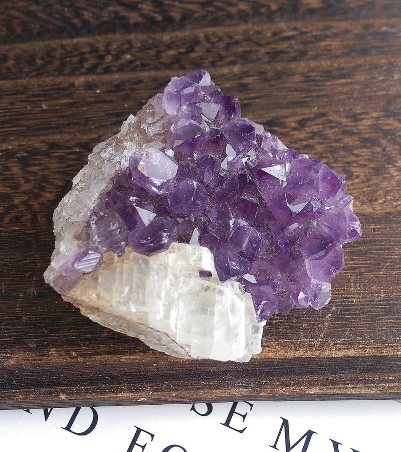 Amethyst  巴西產地 原皮紫水晶 方解石 共生礦 天然礦石 原礦 - 擺飾/家飾品 - 其他材質 