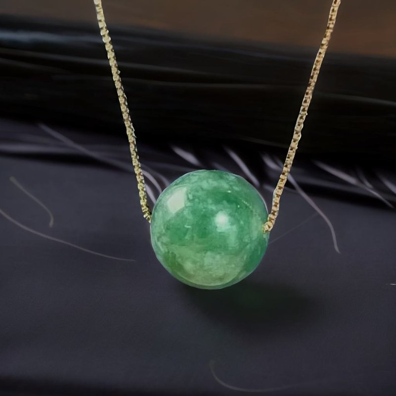 [Perfect] Green Flower Jade Bead Necklace | Natural Burmese Jade A-grade | Gift - Necklaces - Jade Green