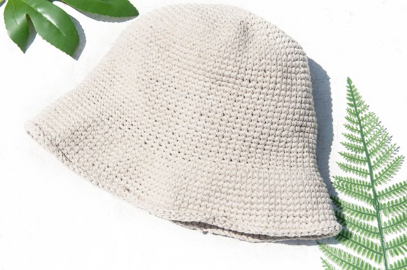 Hand-woven cotton Linen hat knit hat hat hat hand-woven straw hat Alpine hat - Japanese flavor - หมวก - ผ้าฝ้าย/ผ้าลินิน หลากหลายสี