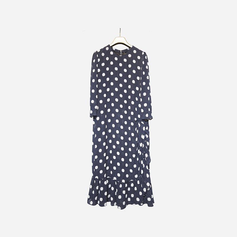 Dislocation vintage / Shuiyu little fishtail dress no.1036 vintage - One Piece Dresses - Polyester Blue