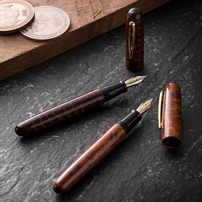 [Top Raw Lacquer Series] Handmade Wooden Pen/Snake Wood/Limited/ - Fountain Pens - Wood 