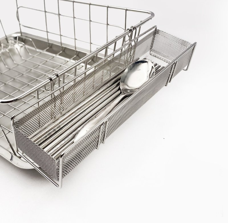 304 Stainless Steel chopstick basket lying chopstick basket hanging hook and suction cup chopstick cage chopstick tube chopstick holder - Chopsticks - Other Metals Gray