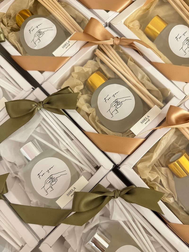 SHELA-wedding favors-mini diffuser bottle gift box-wedding gift bridesmaid gift game gift bouquet gift - Fragrances - Glass Gold
