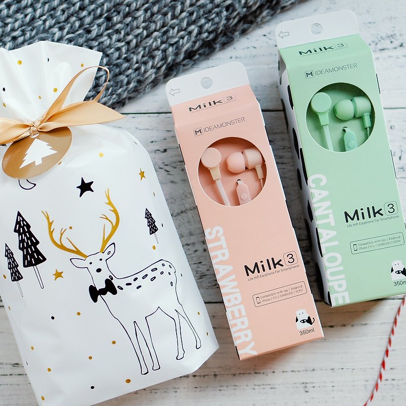 【免費禮物包裝】繽紛牛奶線控立體聲入耳式耳機 - 耳機/藍牙耳機 - 塑膠 多色