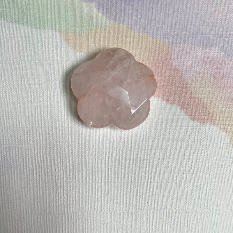 051727粉晶/帶孔素材/梅花/晶石/天然/水晶/能量石/原生態 - 金工/飾品 - 水晶 粉紅色