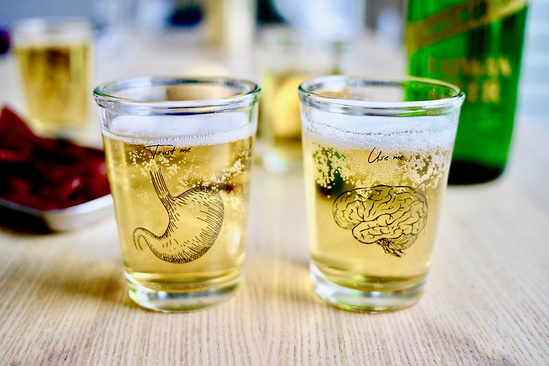 Desktop Beer Mug-Integrated Organ Small Wine Glass Gift Set - Bar Glasses & Drinkware - Glass Transparent
