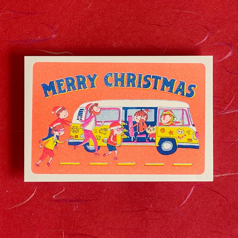 Risograph Christmas Card (Orange) - Cards & Postcards - Paper Orange