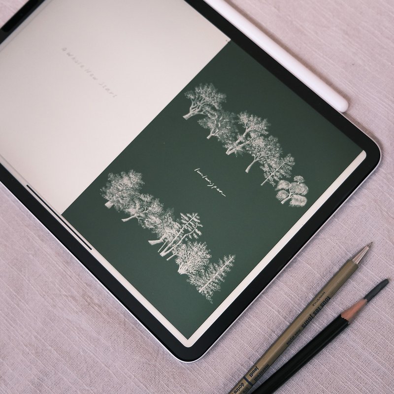 Lunlunspen Digital Printable Trees illustration planner | goodnote - Digital Planner & Materials - Other Materials White