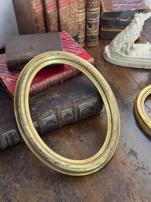 50184-魅力的なフランスのアンティーク楕円形額縁ベアフレーム