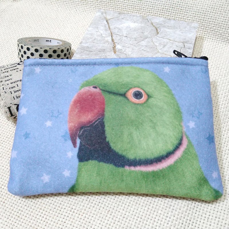 Moon Parrot_Green_Nonwoven Coin Purse - กระเป๋าใส่เหรียญ - ไฟเบอร์อื่นๆ 