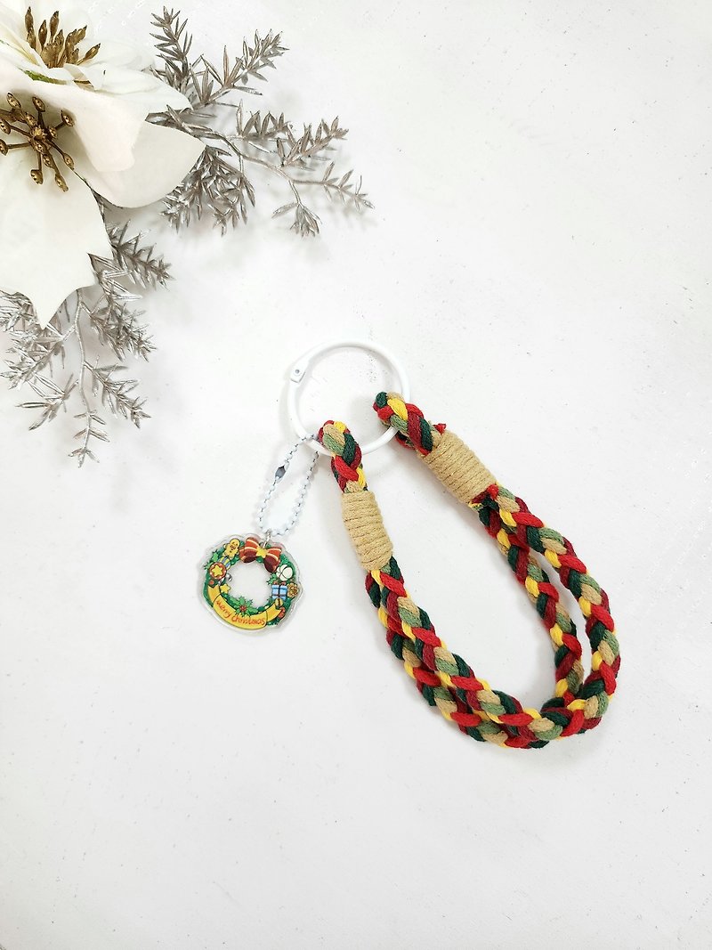 FSH woven design. colourful world. Wrist rope. Keychain series - Keychains - Cotton & Hemp Multicolor