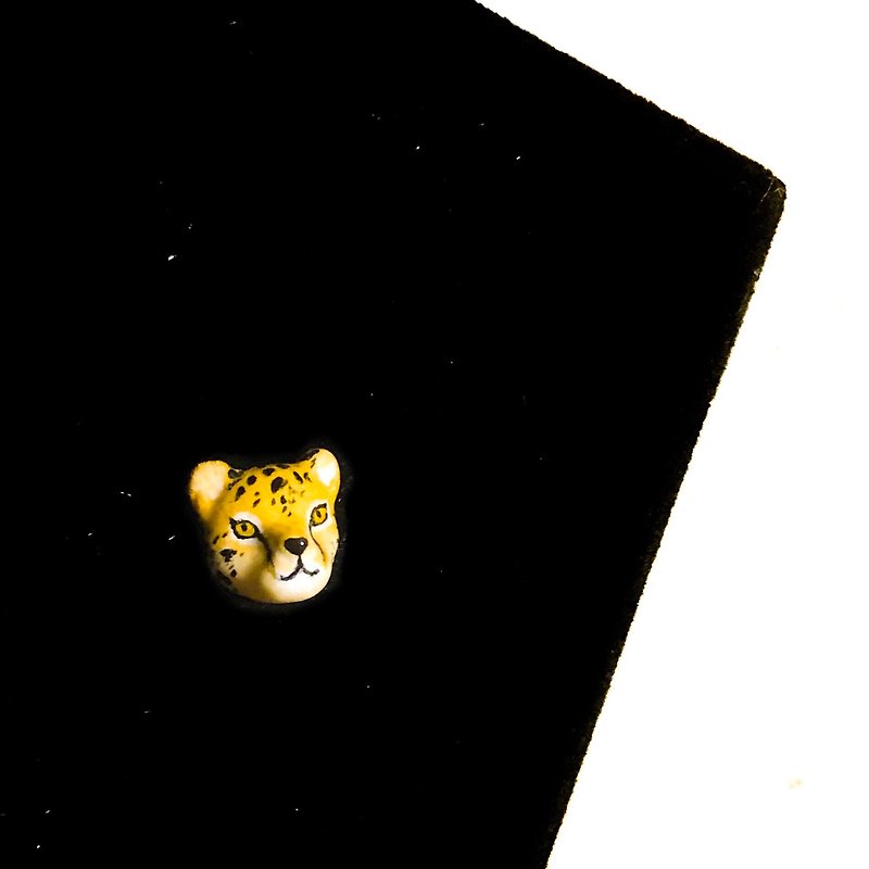 Cheetah Stud Earrings - Earrings & Clip-ons - Clay Yellow