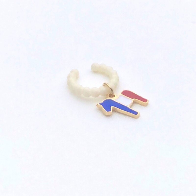 Equus Tricolore | French Style | 2way イヤーカフ 片耳 - 耳環/耳夾/耳骨夾 - 塑膠 白色