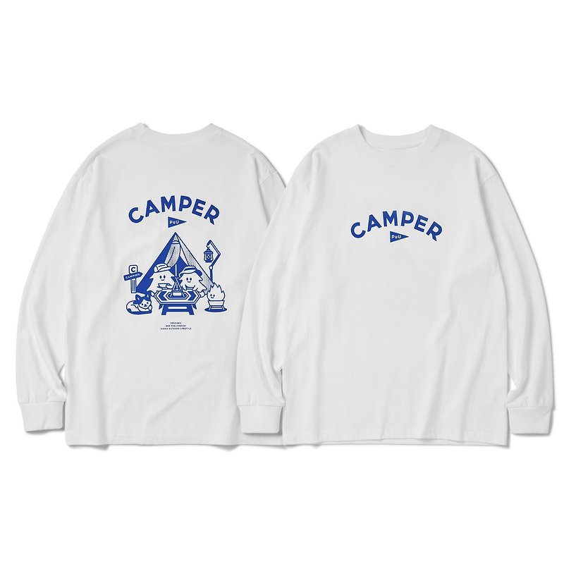 Camper puu 230g 長袖T恤 露營 情侶 家庭 - 中性衛衣/T 恤 - 棉．麻 
