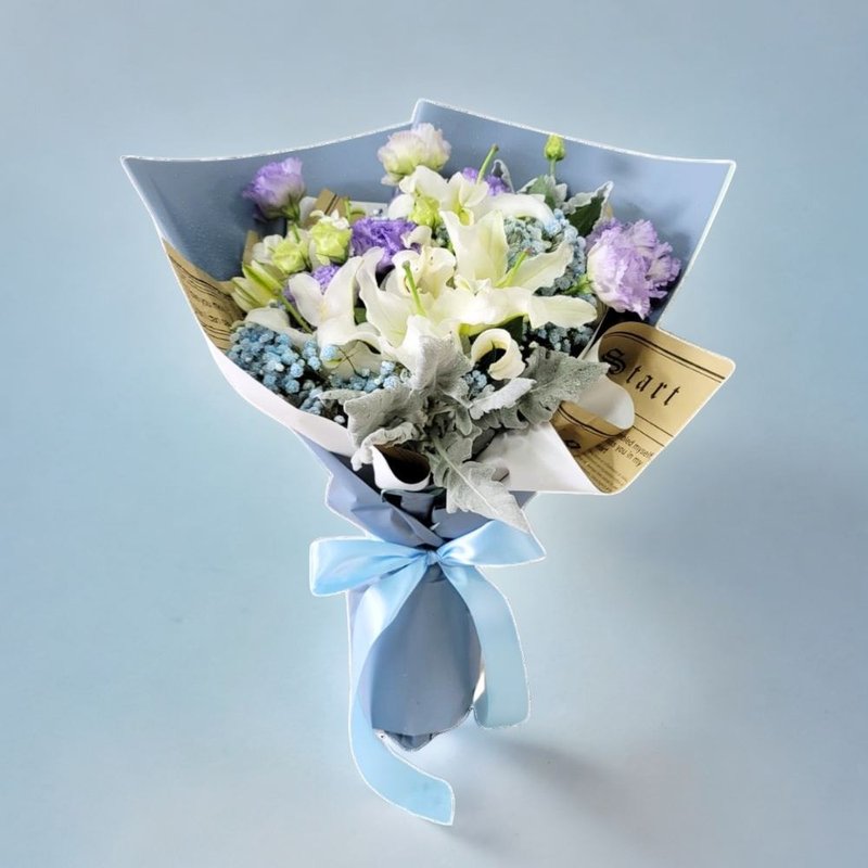 Flower Bouquet (6 Siberian, Platycodon, Gypsophila & Ohters) GF00248 - Plants - Plants & Flowers 