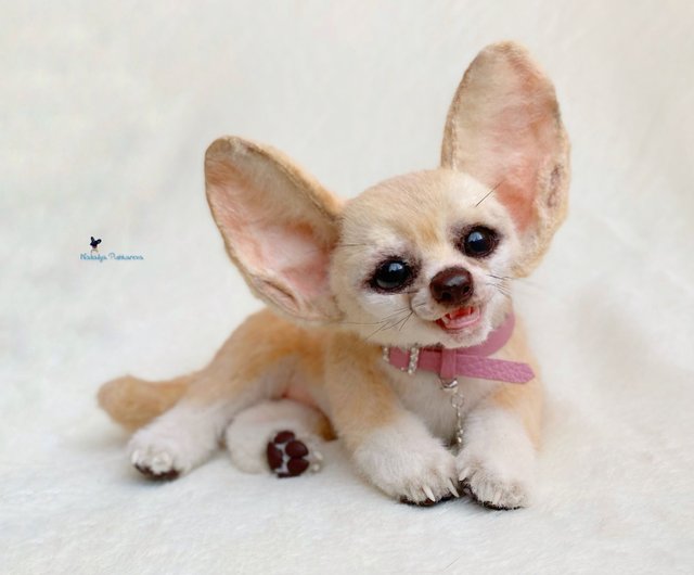 フェネック　ハンドメイド　作家様　海外作家様　ぬいぐるみ 海外作家様作 フェネックキツネのぬいぐるみ